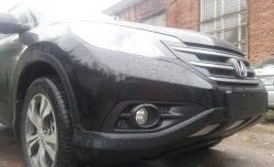 2 059 р. Сетка на бампер (2.4) Russtal (хром) Honda CR-V RM1,RM3,RM4 дорестайлинг (2012-2015)  с доставкой в г. Пермь. Увеличить фотографию 4