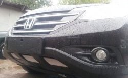 2 059 р. Сетка на бампер (2.4) Russtal (хром) Honda CR-V RM1,RM3,RM4 дорестайлинг (2012-2015)  с доставкой в г. Пермь. Увеличить фотографию 6