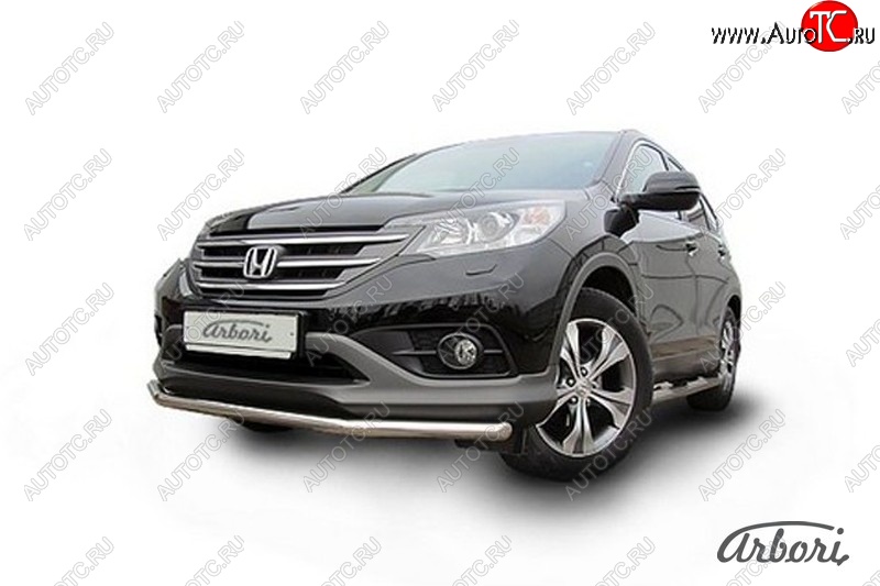 11 699 р. Защита переднего бампера Arbori (нержавейка, 1 труба d57 mm). Honda CR-V RM1,RM3,RM4 дорестайлинг (2012-2015)  с доставкой в г. Пермь