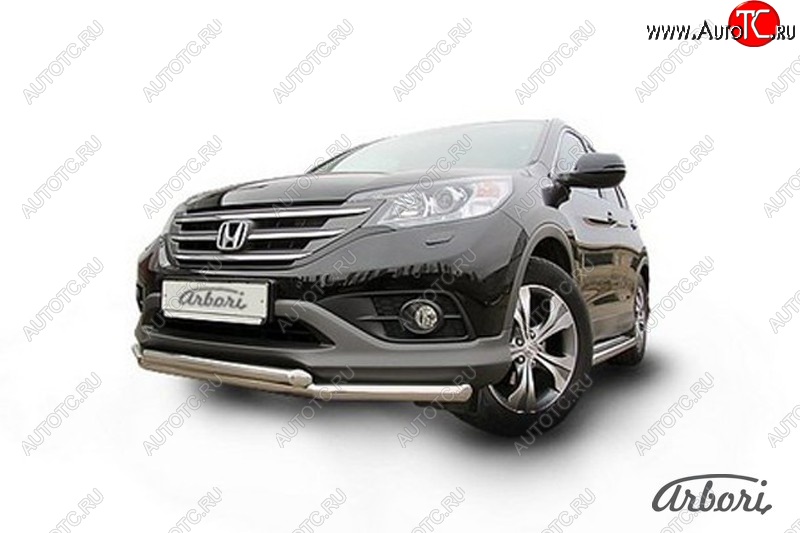 14 579 р. Защита переднего бампера Arbori (нержавейка, 2 трубы d57 и 57 mm)  Honda CR-V  RM1,RM3,RM4 (2012-2015) дорестайлинг  с доставкой в г. Пермь