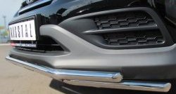 15 999 р. Защита переднего бампера (2 трубыØ42 мм, нержавейка) SLITKOFF  Honda CR-V  RM1,RM3,RM4 (2012-2015) дорестайлинг  с доставкой в г. Пермь. Увеличить фотографию 2