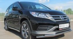 15 999 р. Защита переднего бампера (2 трубыØ42 мм, нержавейка) SLITKOFF  Honda CR-V  RM1,RM3,RM4 (2012-2015) дорестайлинг  с доставкой в г. Пермь. Увеличить фотографию 3