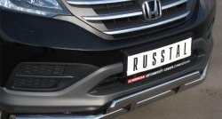 17 999 р. Защита переднего бампера (2 трубыØ63 и 42 мм, нержавейка) SLITKOFF  Honda CR-V  RM1,RM3,RM4 (2012-2015) дорестайлинг  с доставкой в г. Пермь. Увеличить фотографию 2