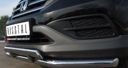 17 999 р. Защита переднего бампера (2 трубыØ63 и 42 мм, нержавейка) SLITKOFF  Honda CR-V  RM1,RM3,RM4 (2012-2015) дорестайлинг  с доставкой в г. Пермь. Увеличить фотографию 3