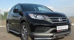 17 999 р. Защита переднего бампера (2 трубыØ63 и 42 мм, нержавейка) SLITKOFF  Honda CR-V  RM1,RM3,RM4 (2012-2015) дорестайлинг  с доставкой в г. Пермь. Увеличить фотографию 4