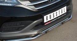 13 999 р. Защита переднего бампера (2 трубыØ75х42 и 63 мм, нержавейка) Russtal Honda CR-V RM1,RM3,RM4 дорестайлинг (2012-2015)  с доставкой в г. Пермь. Увеличить фотографию 2