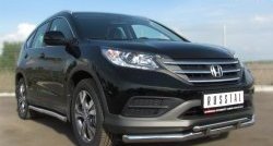 13 999 р. Защита переднего бампера (2 трубыØ75х42 и 63 мм, нержавейка) Russtal Honda CR-V RM1,RM3,RM4 дорестайлинг (2012-2015)  с доставкой в г. Пермь. Увеличить фотографию 4