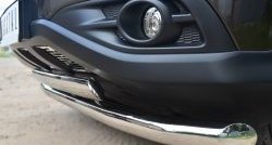 15 549 р. Защита переднего бампера (2 трубыØ76 и 75х42 мм, нержавейка) Russtal Honda CR-V RM1,RM3,RM4 дорестайлинг (2012-2015)  с доставкой в г. Пермь. Увеличить фотографию 3