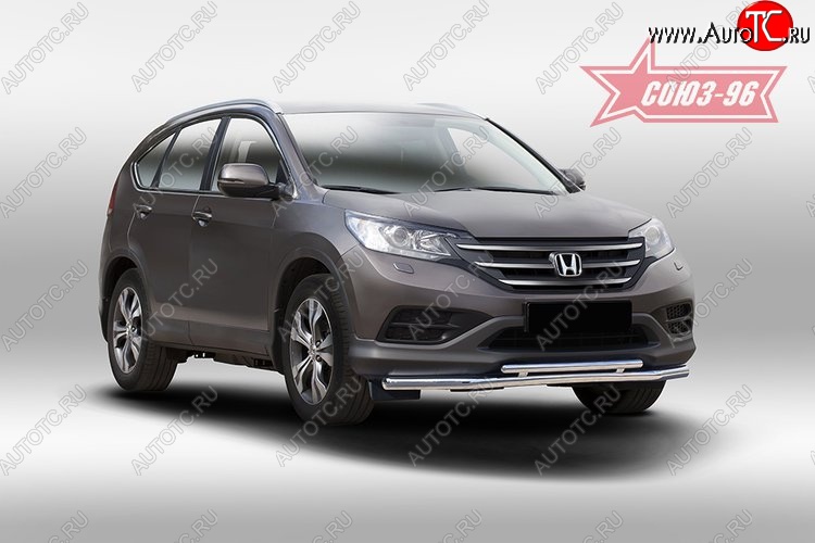 14 669 р. Защита переднего бампера двойная Souz-96 (d460/42)  Honda CR-V  RM1,RM3,RM4 (2012-2015) дорестайлинг  с доставкой в г. Пермь