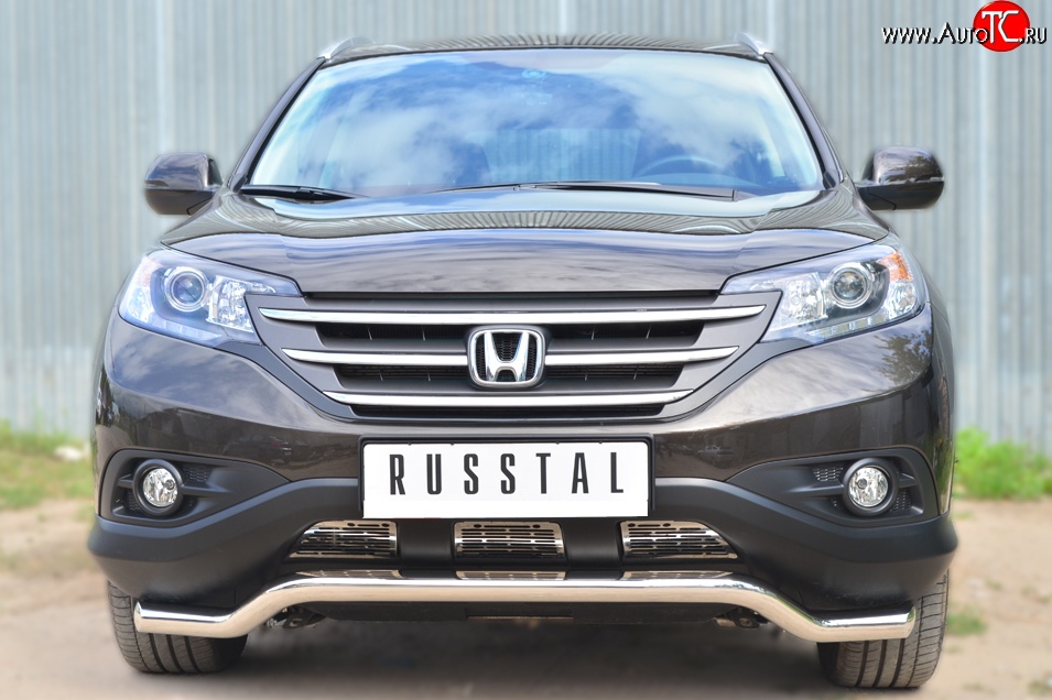 15 899 р. Защита переднего бампера (Ø63 мм волна, нержавейка, 2.4) SLITKOFF  Honda CR-V  RM1,RM3,RM4 (2012-2015) дорестайлинг  с доставкой в г. Пермь