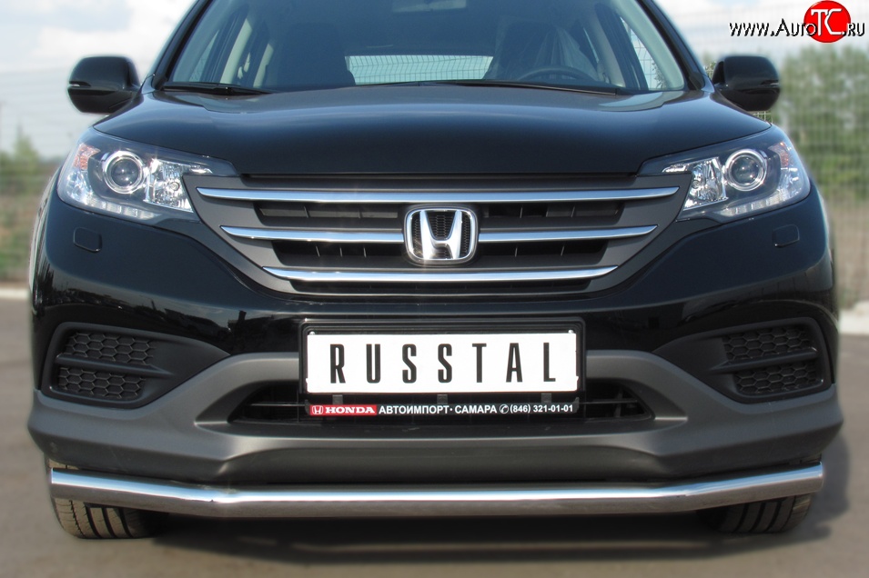 15 249 р. Одинарная защита переднего бампера диаметром 63 мм SLITKOFF Honda CR-V RM1,RM3,RM4 дорестайлинг (2012-2015)  с доставкой в г. Пермь