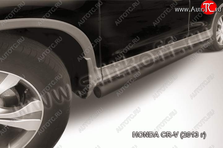10 949 р. Защита порогов из трубы d76 Slitkoff  Honda CR-V  RM1,RM3,RM4 (2012-2015) дорестайлинг (Цвет: серебристый)  с доставкой в г. Пермь