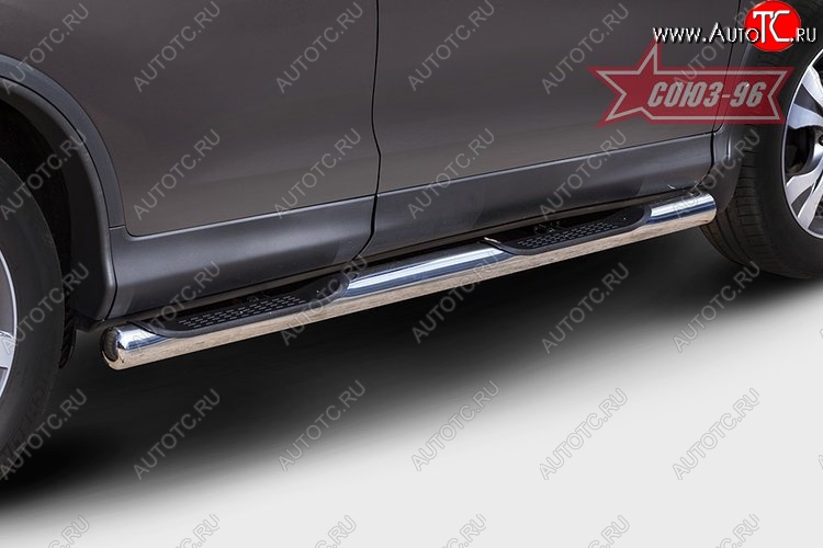 14 939 р. Защита порогов с проступью Souz-96 (d76) Honda CR-V RM1,RM3,RM4 дорестайлинг (2012-2015)  с доставкой в г. Пермь