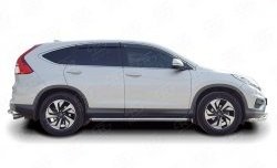 70 999 р. Защита порогов из круглой трубы диаметром 63 мм (рестайлинг) Russtal Honda CR-V RM1,RM3,RM4 дорестайлинг (2012-2015) (Защита порогов с со скосами на торцах (вариант 1))  с доставкой в г. Пермь. Увеличить фотографию 2