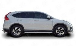 70 999 р. Защита порогов из круглой трубы диаметром 63 мм (рестайлинг) Russtal Honda CR-V RM1,RM3,RM4 дорестайлинг (2012-2015) (Защита порогов с со скосами на торцах (вариант 1))  с доставкой в г. Пермь. Увеличить фотографию 3