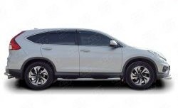 83 999 р. Защита порогов с пластиковыми вставками для ног из круглой трубы диаметром 76 мм (рестайлинг) Russtal Honda CR-V RM1,RM3,RM4 дорестайлинг (2012-2015) (Защита порогов с со скосами на торцах (вариант 1))  с доставкой в г. Пермь. Увеличить фотографию 3