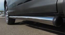 76 999 р. Защита порогов из круглой трубы диаметром 63 мм Russtal Honda CR-V RM1,RM3,RM4 дорестайлинг (2012-2015) (Защита порогов с со скосами на торцах (вариант 1))  с доставкой в г. Пермь. Увеличить фотографию 7