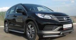 24 649 р. Широкая защита порогов SLITKOFF  Honda CR-V  RM1,RM3,RM4 (2012-2015) дорестайлинг  с доставкой в г. Пермь. Увеличить фотографию 2