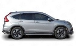 77 999 р. Широкая защита порогов Russtal Honda CR-V RM1,RM3,RM4 дорестайлинг (2012-2015) (Защита порогов с со скосами на торцах (вариант 1))  с доставкой в г. Пермь. Увеличить фотографию 3