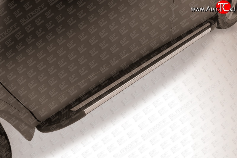 11 299 р. Алюминиевые пороги Slitkoff Luxe Black  Honda CR-V  RM1,RM3,RM4 (2012-2015) дорестайлинг  с доставкой в г. Пермь