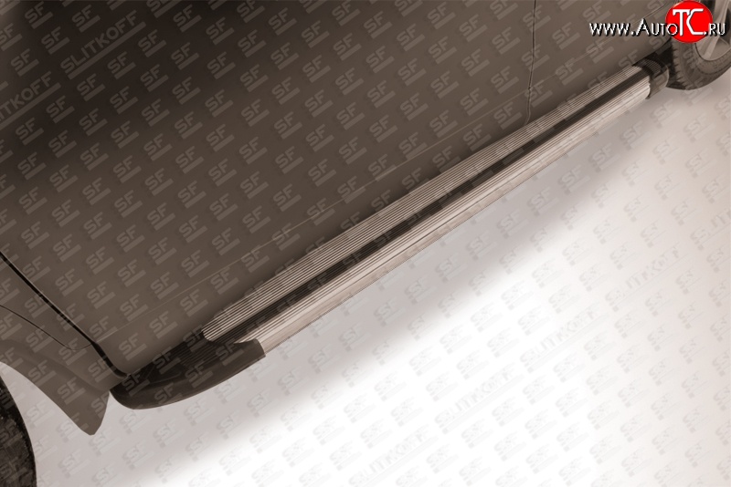 10 699 р. Алюминиевые пороги Slitkoff Luxe Silver  Honda CR-V  RM1,RM3,RM4 (2012-2015) дорестайлинг  с доставкой в г. Пермь