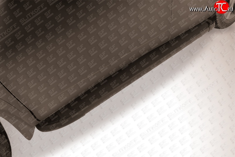 13 349 р. Алюминиевые пороги Slitkoff Optima Black  Honda CR-V  RM1,RM3,RM4 (2012-2015) дорестайлинг  с доставкой в г. Пермь