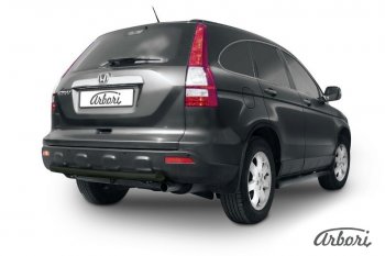 Защита заднего бампера Arbori (короткая, черная, 1 труба d57 mm). Honda CR-V RE1,RE2,RE3,RE4,RE5,RE7 рестайлинг (2009-2012)