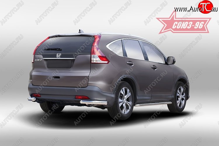 9 899 р. Защита заднего бампера из боковых уголков Souz-96 (d60)  Honda CR-V  RM1,RM3,RM4 (2012-2015) дорестайлинг  с доставкой в г. Пермь