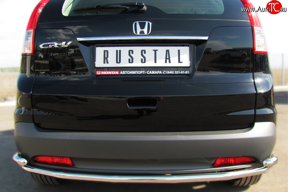 18 299 р. Защита заднего бампера (Ø42 мм с уголками, нержавейка) SLITKOFF Honda CR-V RM1,RM3,RM4 дорестайлинг (2012-2015)  с доставкой в г. Пермь