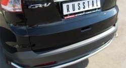 18 299 р. Защита заднего бампера (Ø42 мм с уголками, нержавейка) SLITKOFF Honda CR-V RM1,RM3,RM4 дорестайлинг (2012-2015)  с доставкой в г. Пермь. Увеличить фотографию 2