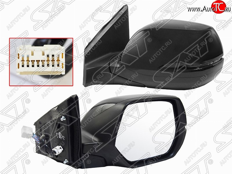 6 399 р. Левое боковое зеркало заднего вида SAT (обогрев, поворот, 7 контактов) Honda CR-V RM1,RM3,RM4 дорестайлинг (2012-2015) (Неокрашенное)  с доставкой в г. Пермь
