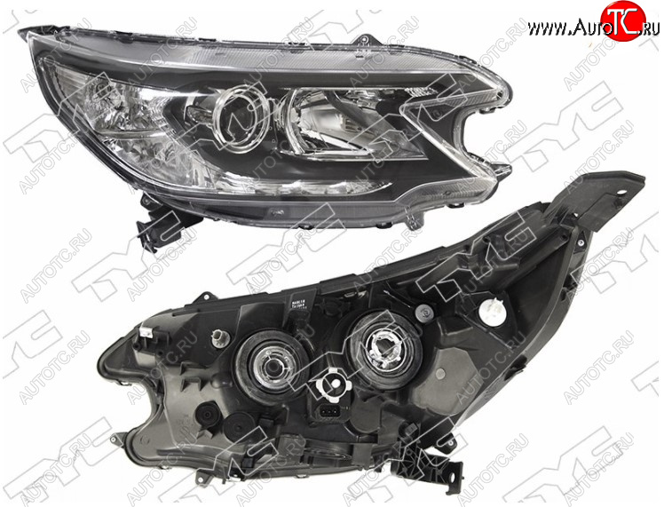 6 649 р. Правая фара передняя TYC Honda CR-V RM1,RM3,RM4 дорестайлинг (2012-2015) (Галоген, с электрокорректором)  с доставкой в г. Пермь