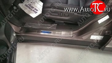 5 349 р. Накладки на порожки автомобиля СТ v2 Honda CR-V RM1,RM3,RM4 дорестайлинг (2012-2015)  с доставкой в г. Пермь