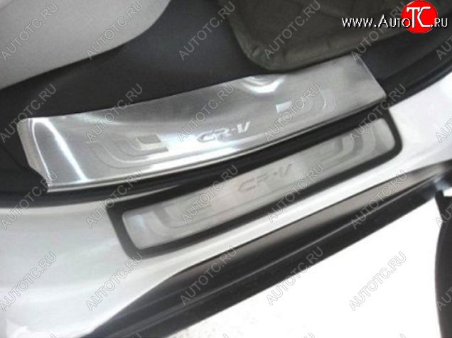 8 049 р. Накладки на порожки автомобиля СТ Honda CR-V RM1,RM3,RM4 дорестайлинг (2012-2015)  с доставкой в г. Пермь