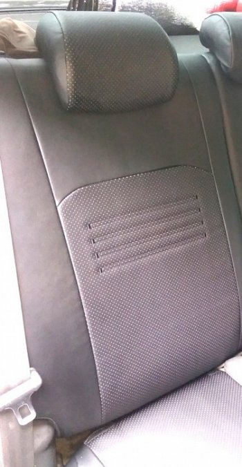9 449 р. Чехлы для сидений Lord Autofashion Турин (экокожа, спинка и сиденье 40/60, 2 П- и 1 Г-образных подголовника) Honda CR-V RM1,RM3,RM4 рестайлинг (2014-2018) (Чёрный, вставка чёрная)  с доставкой в г. Пермь. Увеличить фотографию 4