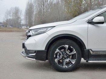 17 449 р. Защита переднего бампера (2 трубыØ42 мм, нержавейка) SLITKOFF  Honda CR-V  RW,RT (2016-2020) дорестайлинг  с доставкой в г. Пермь. Увеличить фотографию 3