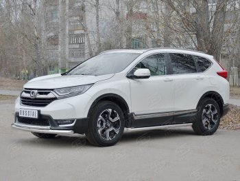 20 399 р. Защита переднего бампера (2 трубыØ63 и 42 мм, нержавейка) SLITKOFF  Honda CR-V  RW,RT (2016-2020) дорестайлинг  с доставкой в г. Пермь. Увеличить фотографию 3