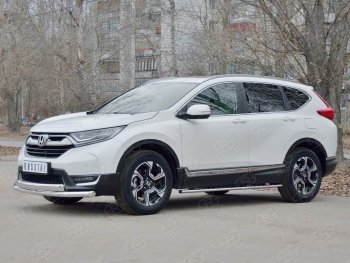 16 399 р. Защита переднего бампера (2 трубыØ63 и 75х42 мм, нержавейка) Russtal Honda CR-V RW,RT дорестайлинг (2016-2020)  с доставкой в г. Пермь. Увеличить фотографию 3