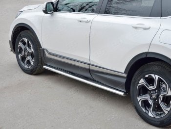 19 399 р. Защита порогов Russtal из овальной трубы d120х60 с проступью Russtal Honda CR-V RW,RT дорестайлинг (2016-2020)  с доставкой в г. Пермь. Увеличить фотографию 2
