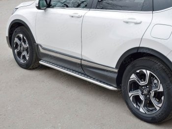 24 649 р. Широкая защита порогов с листом SLITKOFF  Honda CR-V  RW,RT (2016-2020) дорестайлинг  с доставкой в г. Пермь. Увеличить фотографию 3
