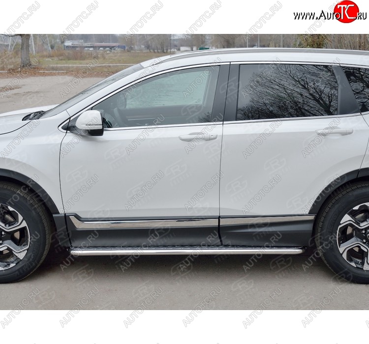 24 649 р. Широкая защита порогов с листом SLITKOFF  Honda CR-V  RW,RT (2016-2020) дорестайлинг  с доставкой в г. Пермь