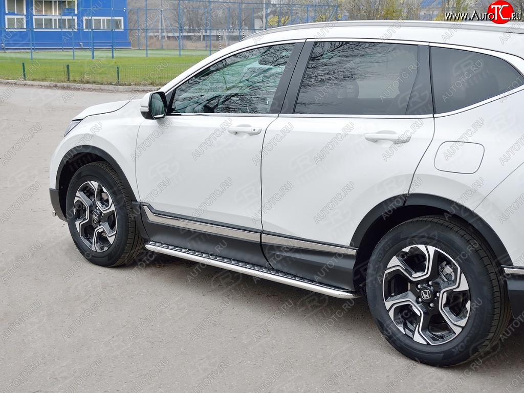 22 999 р. Широкая защита порогов SLITKOFF v2  Honda CR-V  RW,RT (2016-2020) дорестайлинг  с доставкой в г. Пермь