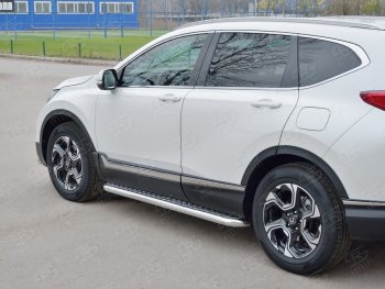 32 849 р. Широкая защита порогов из трубы d63 мм SLITKOFF v1  Honda CR-V  RW,RT (2016-2020) дорестайлинг  с доставкой в г. Пермь. Увеличить фотографию 3