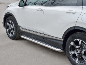 32 849 р. Широкая защита порогов из трубы d63 мм SLITKOFF v1  Honda CR-V  RW,RT (2016-2020) дорестайлинг  с доставкой в г. Пермь. Увеличить фотографию 4