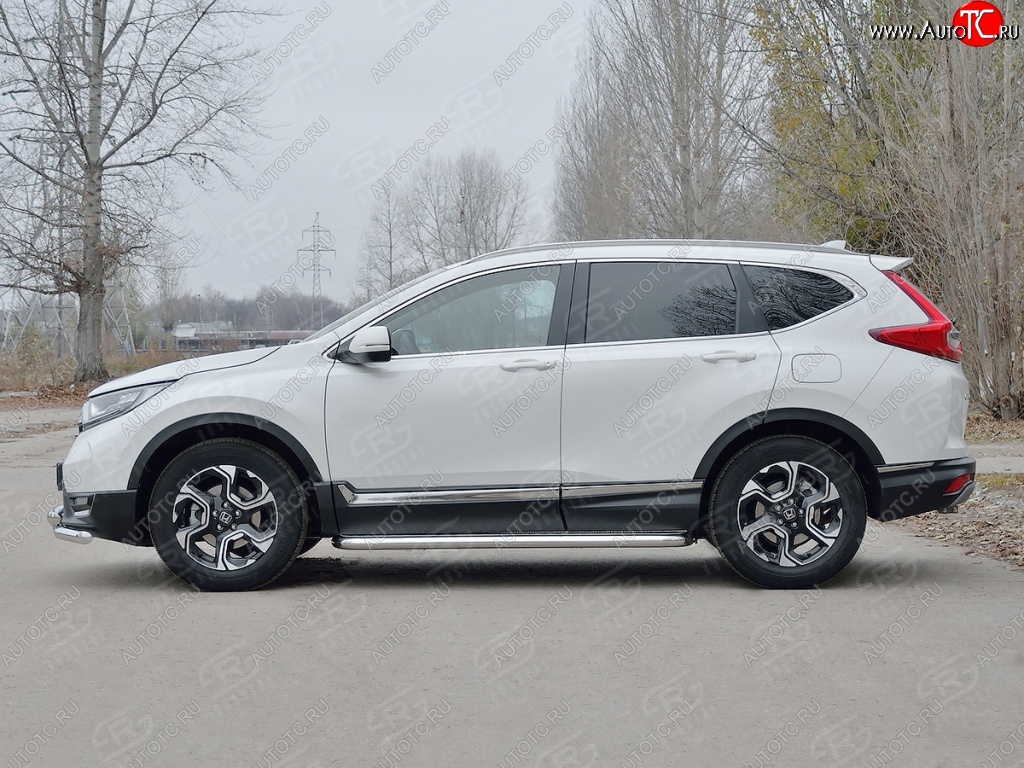 32 849 р. Широкая защита порогов из трубы d63 мм SLITKOFF v1  Honda CR-V  RW,RT (2016-2020) дорестайлинг  с доставкой в г. Пермь