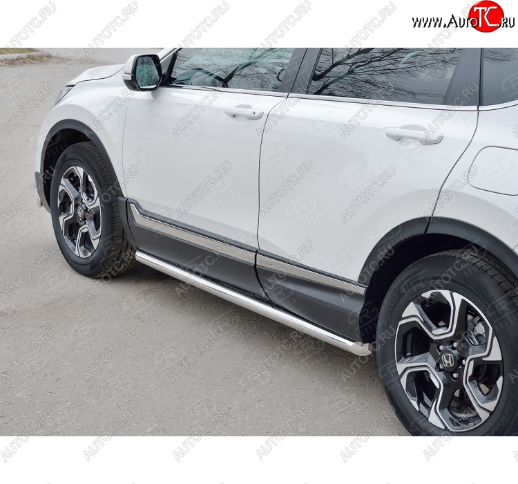 19 999 р. Защита порогов из круглой трубы диаметром 63 мм SLITKOFF v1  Honda CR-V  RW,RT (2016-2020) дорестайлинг  с доставкой в г. Пермь