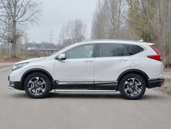 18 799 р. Защита порогов из круглой трубы диаметром 63 мм SLITKOFF v2  Honda CR-V  RW,RT (2016-2020) дорестайлинг  с доставкой в г. Пермь. Увеличить фотографию 2