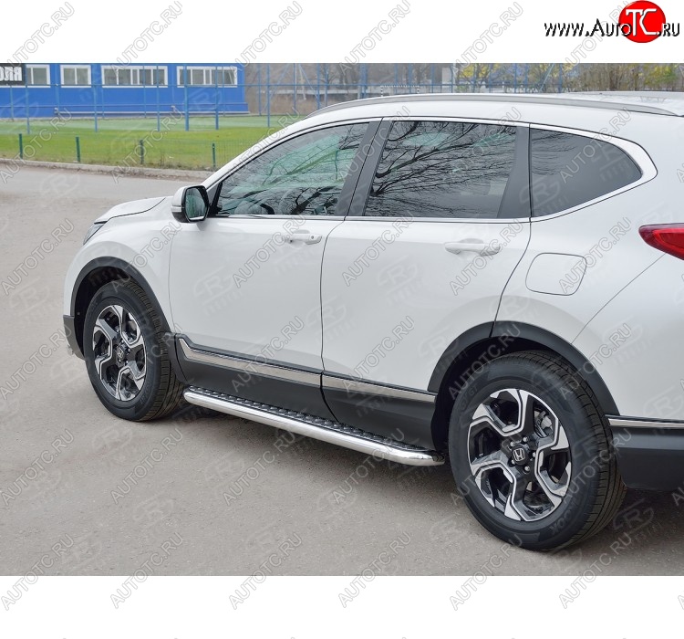 30 799 р. Широкая защита порогов из трубы диаметром 63 мм SLITKOFF v2  Honda CR-V  RW,RT (2016-2020) дорестайлинг  с доставкой в г. Пермь