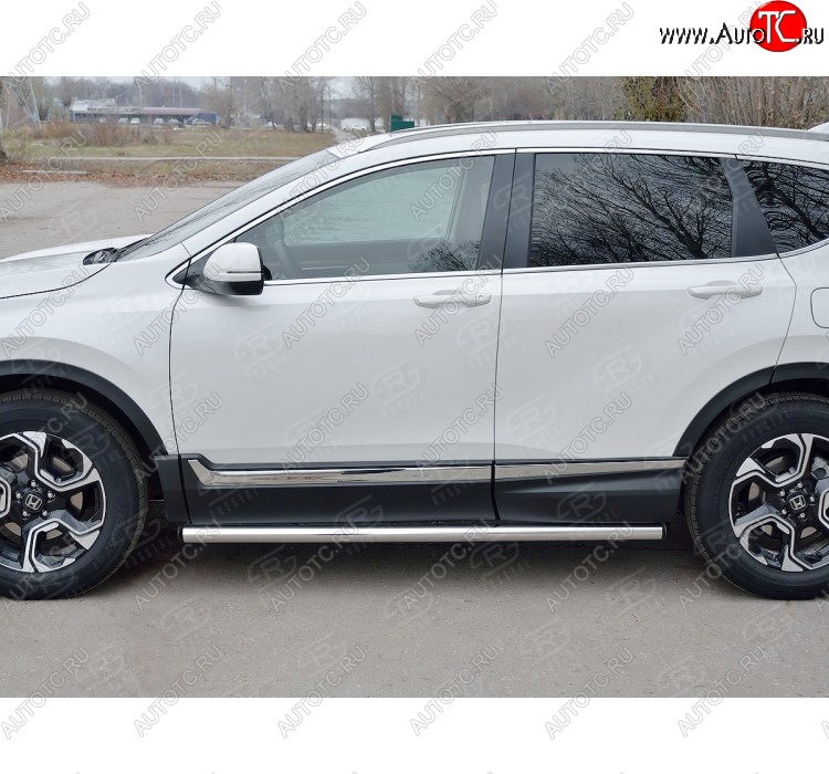 18 799 р. Защита порогов из круглой трубы диаметром 63 мм SLITKOFF v2  Honda CR-V  RW,RT (2016-2020) дорестайлинг  с доставкой в г. Пермь