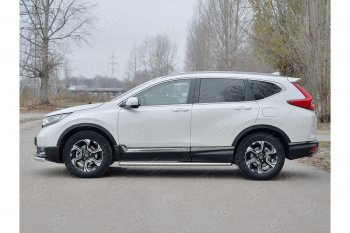 19 999 р. Защита порогов из круглой трубы диаметром 63 мм SLITKOFF v3  Honda CR-V  RW,RT (2016-2020) дорестайлинг  с доставкой в г. Пермь. Увеличить фотографию 2